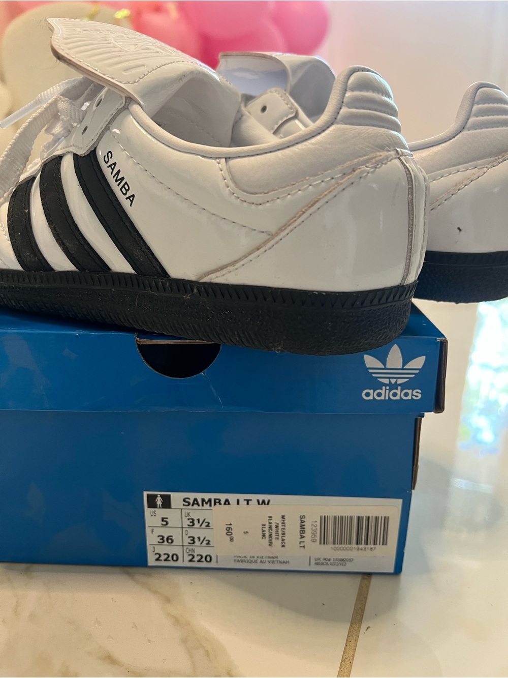 adidas Samba White with Black Stripes Women's Sneakers
